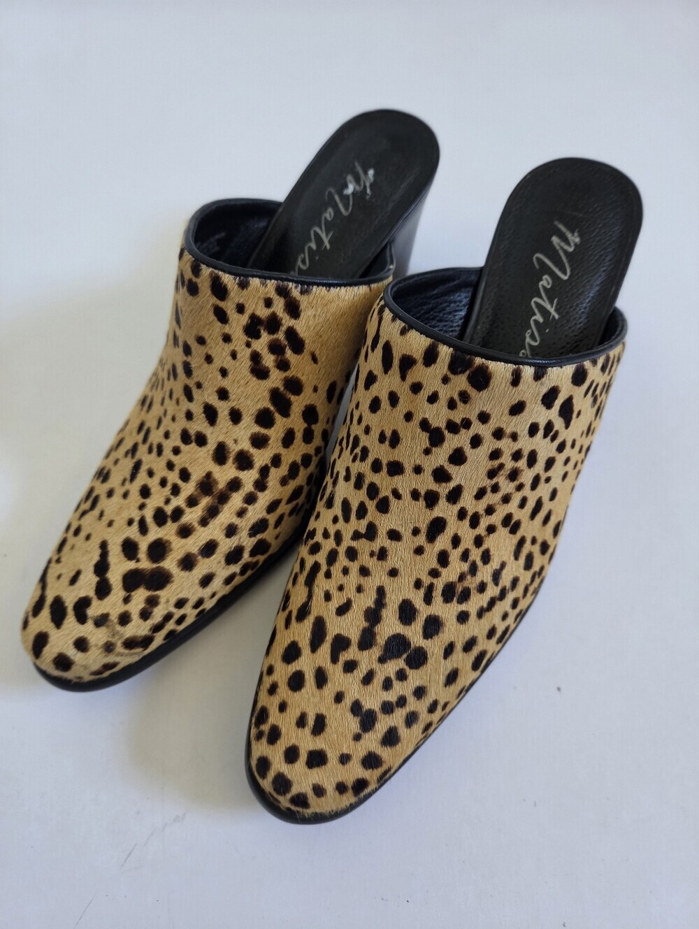 Matisse calf hair animal print mule block heel shoes size 9